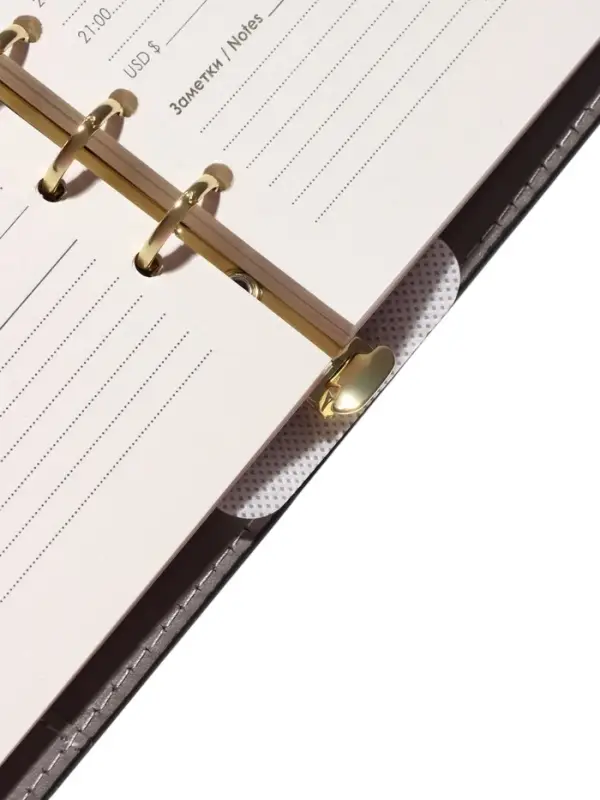 Органайзер на кольцах, А5, с хлястиком, 80л, линия, к/зам, Черный