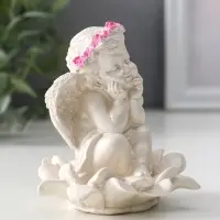 Фигура &laquo;Ангел на цветке&raquo;, 8.5&times;7.5&times;7 см, перламутр