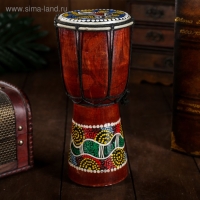 Сувенирный музыкальный инструмент "Барабан Джембе Цветочный узор" 11x11x20 см МИКС Сувенирный музыкальный инструмент "Барабан Джембе Цветочный узор" 11x11x20 см МИКС