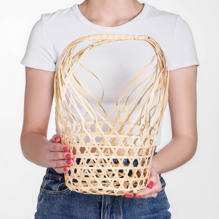 Корзина плетеная, 24х17х13/36, бамбук Корзина плетеная, 24х17х13/36, бамбук