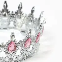 Корона для торта ( Серебро с розовыми камнями)