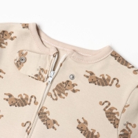 Комбинезон детский (3 шт.), цвет бежевый/зелёный/белый, рост 86 см