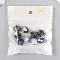 Бусины для творчества пластик "Разводы краски. Чёрные" d=1,6 см набор 20 гр