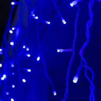 Гирлянда &laquo;Бахрома&raquo; 3 &times; 0.6 м, IP44, УМС, белая нить, 160 LED, свечение синее, 220 В