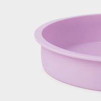 Форма для выпечки Доляна &laquo;Круг&raquo;, силикон, 22&times;3 см, внутренний d=20 см, сиреневая