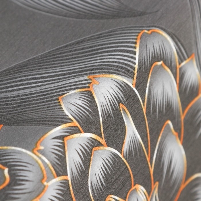 Клеёнка на стол &laquo;В саду&raquo;, на тканевой основе, рулон 20 метров, ширина 137 см, цвет чёрный