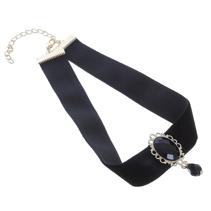 Чокер &laquo;Александрия&raquo; ажур, овал, цвет чёрный в золоте, 30 см