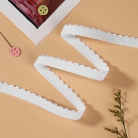 Резинка становая, с ажурным краем, 10 мм, 10 &plusmn; 0,5 м, цвет белый