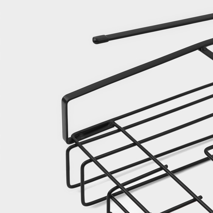 Держатель для кухонных принадлежностей подвесной Доляна, 28,5×25,5×16 см, цвет чёрный Держатель для кухонных принадлежностей подвесной Доляна, 28,5×25,5×16 см, цвет чёрный