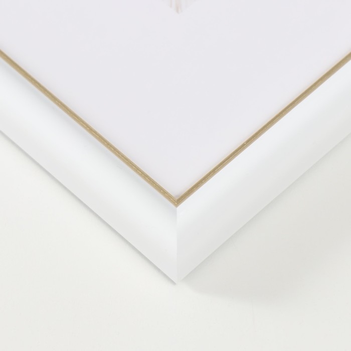 Фоторамка пластик "МИРАМ" 20х20 см, 636461-22, белый с золотом (пластиковый экран)