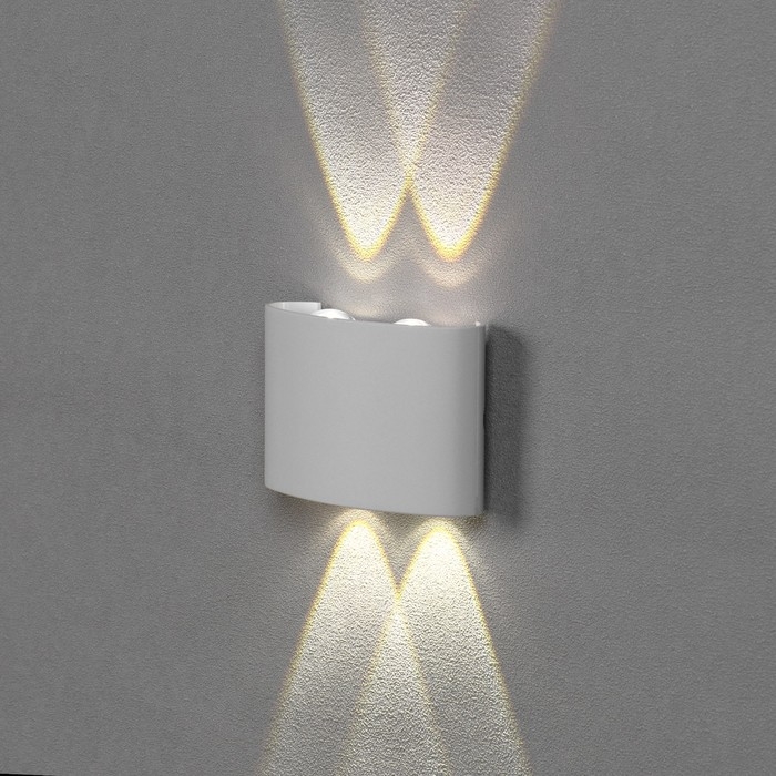 Светильник фасадный &laquo;Полусфера&raquo;, FSD-072, 4 Вт, 4000К, 2 луча, IP65, 220 В, пластик, белый   1008420