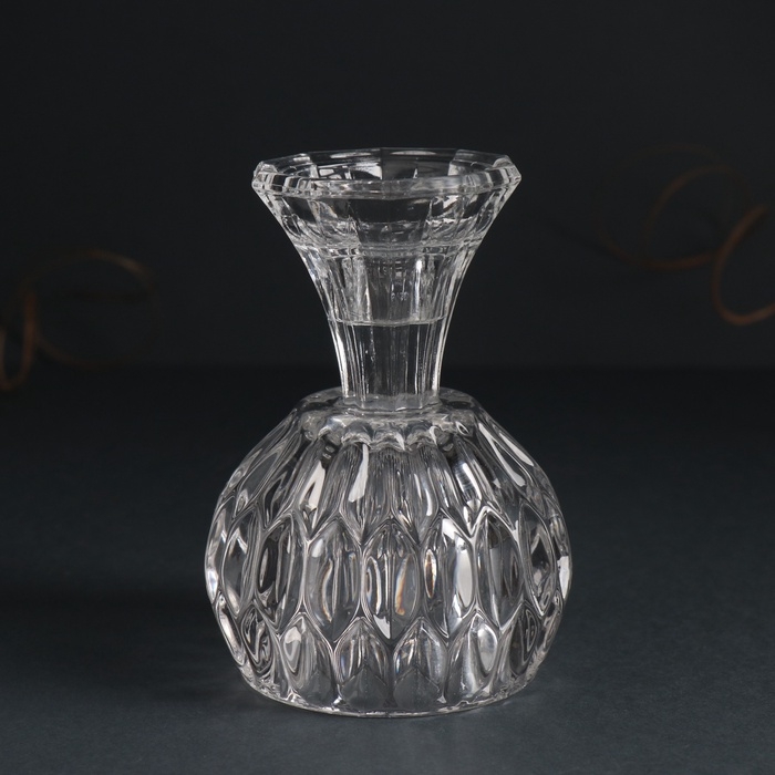 Подсвечник стекло на 1 свечу d=3 см "Бокал шампанского" прозрачный 8х8х11 см