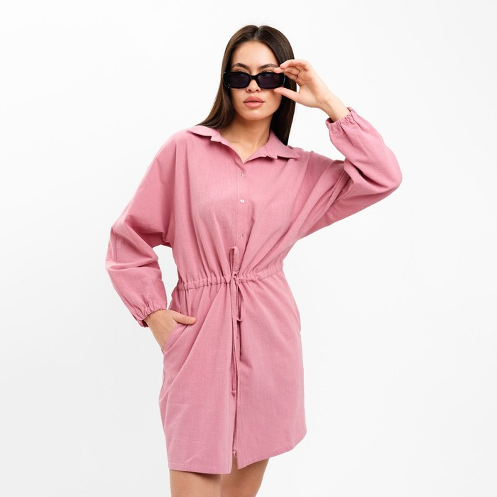 Платье летнее женское с кулиской MIST размер 40-42, цвет розовый Платье летнее женское с кулиской MIST размер 40-42, цвет розовый