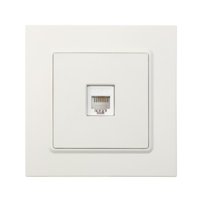 Розетка телефонная одноместная TOT Elegant, скрытая, белая Розетка телефонная одноместная TOT Elegant, скрытая, белая