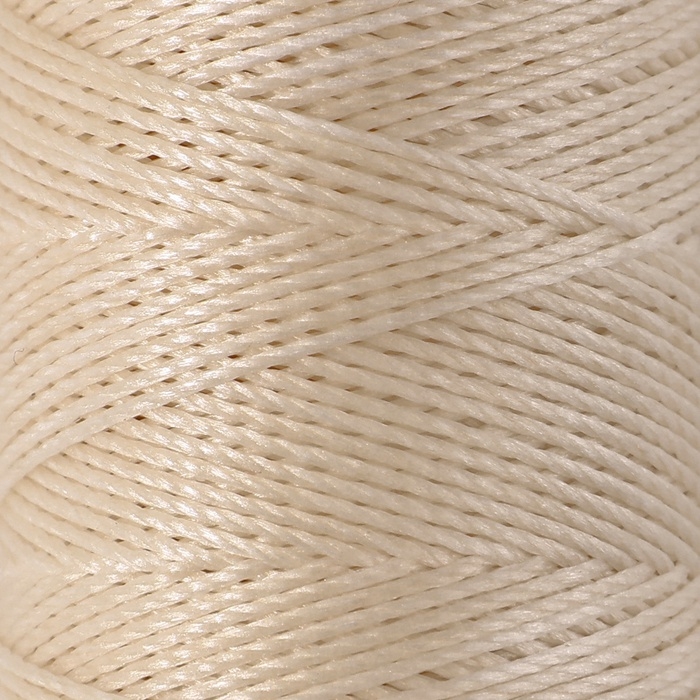 Нитки вощёные, круглые, 300D/3, 0,35 мм, 60 &plusmn; 2 м, цвет молочный