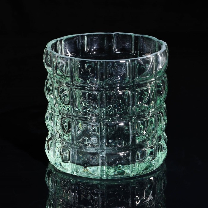 Ваза-подсвечник "Авиньон" с белой свечой, 11,8х11,5 см, стекло