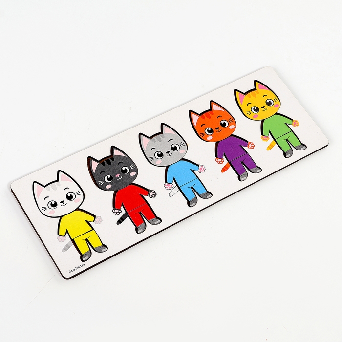 Головоломка деревянная для детей. Повтори по образцу &laquo;Котики&raquo;