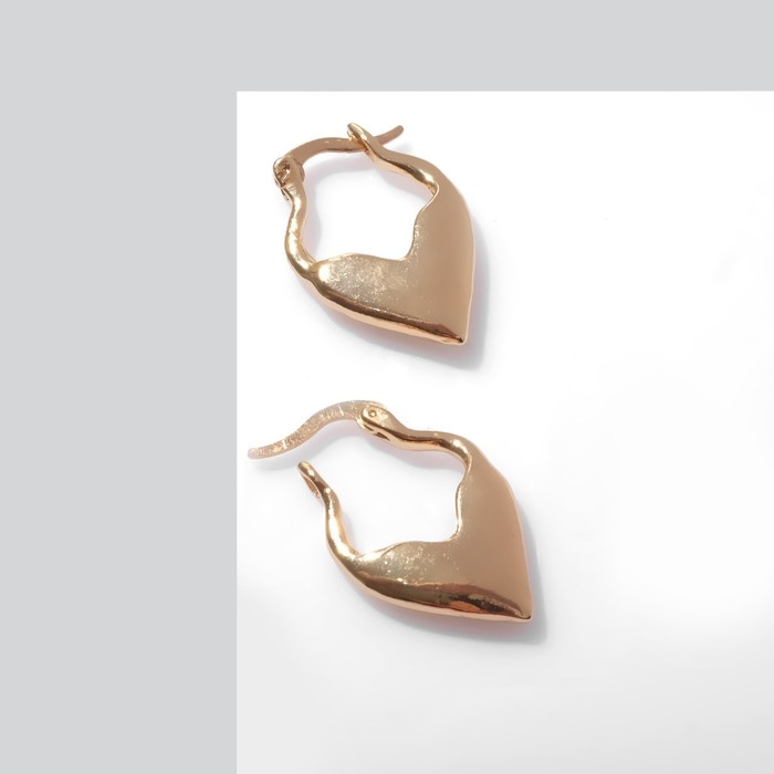 Серьги &laquo;Сердце&raquo; миниатюрное, цвет золото