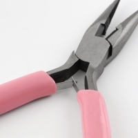 Тонкогубцы с зазубринами, для рукоделия, 12,5 &times; 6,5 см, цвет серебряный/розовый