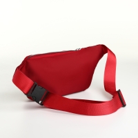 Поясная сумка на молнии, 2 наружных кармана, цвет красный