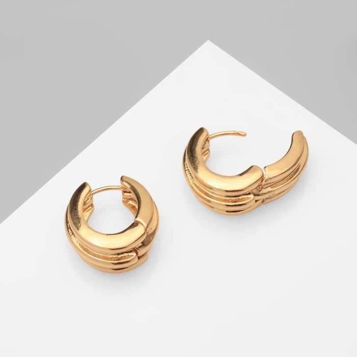 Серьги металл «Аккорд» круг полосы, цвет золото Серьги металл «Аккорд» круг полосы, цвет золото