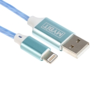 Кабель MYBIT, Lightning - USB, динамическая LED подсветка, 2 А, 1 м, только зарядка Кабель MYBIT, Lightning - USB, динамическая LED подсветка, 2 А, 1 м, только зарядка