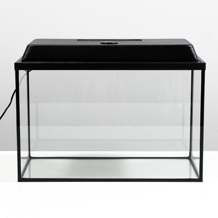 Аквариум Аквариум "Прямоугольный" с крышкой, 50 литров, 51 х 27 х 35/40 см, чёрный