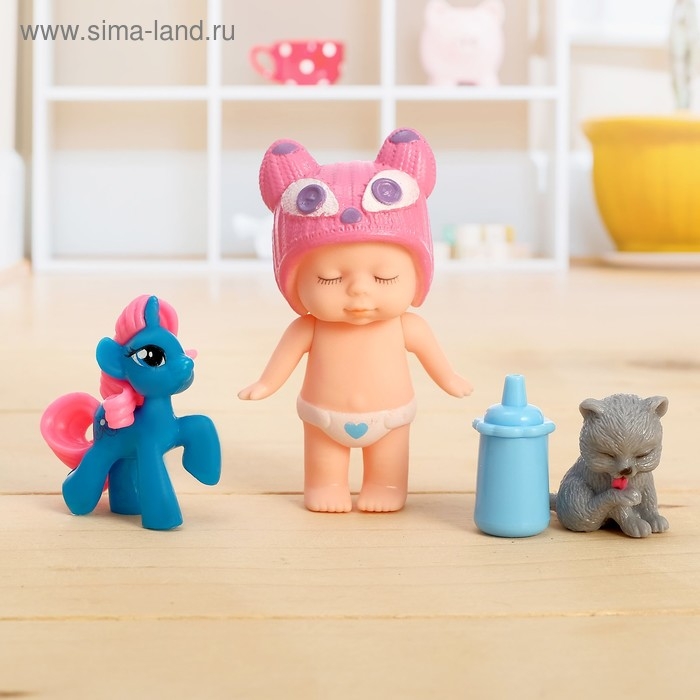 Пупс &laquo;Малышка&raquo; с питомцами, с аксессуарами, МИКС