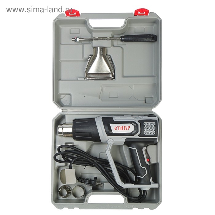 Фен технический Фен технический "Ставр" ФТЭ-2000М, 2000 Вт, 60/350/600 С, 500/300/500 л/мин, 4 насадки, кейс