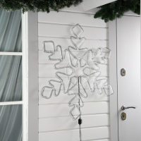 Светодиодная фигура &laquo;Снежинка&raquo;, 95 см, дюралайт, 216 LED, 220 В, мерцание, свечение синий/белый