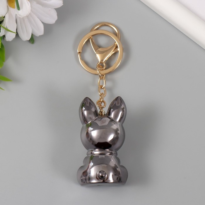 Брелок карабин металл "Пёс" чёрный 5,7х3,2х3,4 см