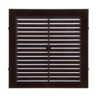 Решетка вентиляционная ZEIN Люкс Л155КР, 155 x 155 мм, с сеткой, неразъемная, коричневая