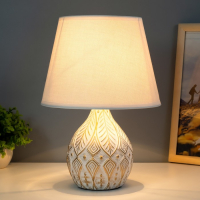 Лампа настольная 38047/1 E14 40Вт белый с золотой патиной 23х23х32 см