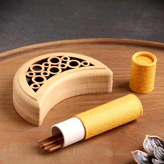 Набор благовоний с подставкой Набор благовоний с подставкой "Месяц", чёрный