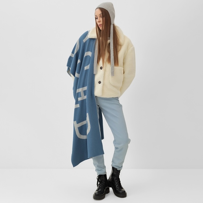 Шарф женский двусторонний MIST синий/серый, размер 47*226см Шарф женский двусторонний MIST синий/серый, размер 47*226см