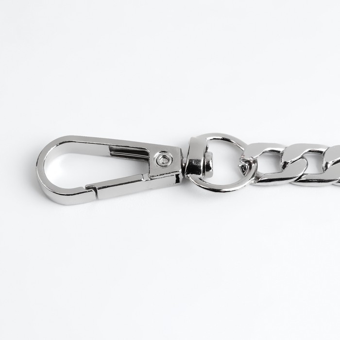 Цепочка для сумки, с карабинами, железная, 12,5 × 7,5 мм, 60 см, цвет серебряный Цепочка для сумки, с карабинами, железная, 12,5 × 7,5 мм, 60 см, цвет серебряный