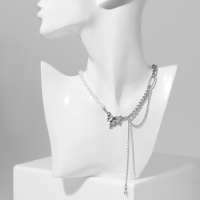 Цепь &laquo;Ассорти&raquo; жемчуг с цепочкой, цвет белый в серебре, 30 см