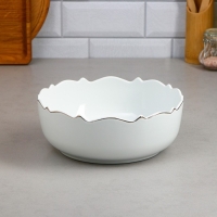 Салатник Wave, 3 л, золотая обводка, фарфор, Иран Салатник Wave, 3 л, золотая обводка, фарфор, Иран