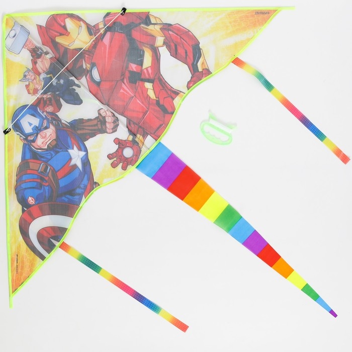 Воздушный змей &laquo;Железный человек, Тор, Капитан Америка&raquo;, Мстители, 70 х 105 см