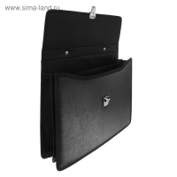 Портфель деловой 340 х 260 х 80 мм, 2 отделения, искусственная кожа "Вырица" чёрный 4С11 Портфель деловой 340 х 260 х 80 мм, 2 отделения, искусственная кожа "Вырица" чёрный 4С11