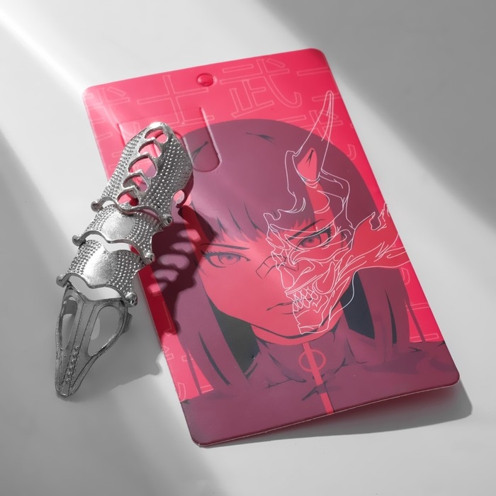 Кольцо «Япония» коготь с сердечками, цвет серебро, безразмерное Кольцо «Япония» коготь с сердечками, цвет серебро, безразмерное