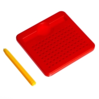 Планшет магнитный для рисования, 96 отверстий, красный Планшет магнитный для рисования, 96 отверстий, красный