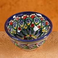 Пиала Риштанская керамика "Узоры", 8,5 см, малая коньячная, микс Пиала Риштанская керамика "Узоры", 8,5 см, малая коньячная, микс