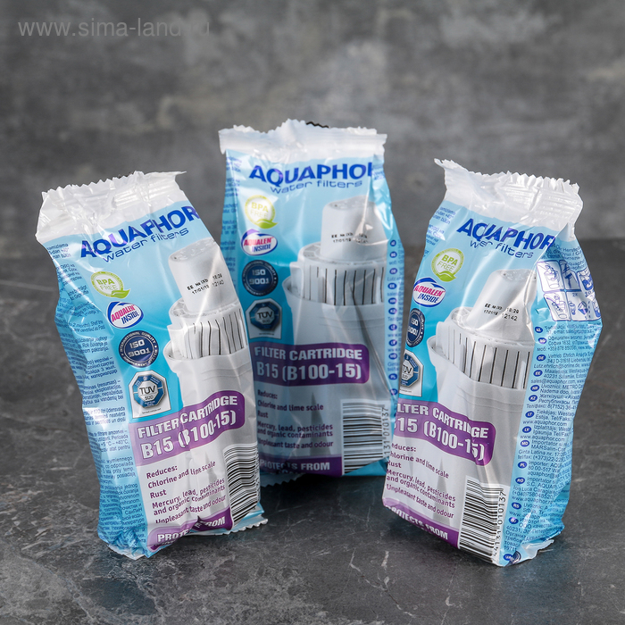 Набор сменных картриджей &laquo;аквафор В-15&raquo;, 3 шт