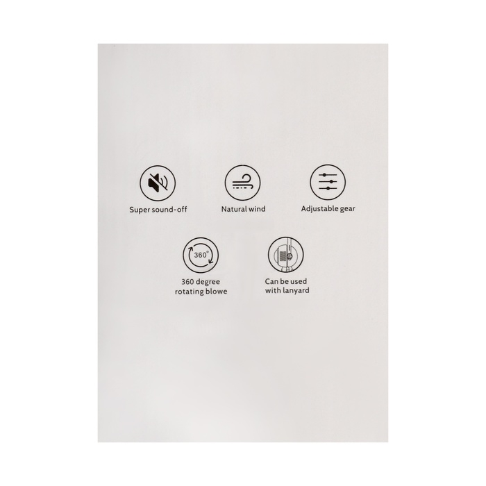 Портативный вентилятор "Астронавт" MF040, 500 мАч, 3 режима, вход Type-С, провод, белый