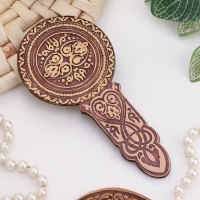 Зеркало, с ручкой, 15 см х 7,5 см, береста Зеркало, с ручкой, 15 см х 7,5 см, береста