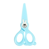 Ножницы 11,8см пластиковые ручки, закругленные концы лезвий, Зайчик синий CALLIGRATA