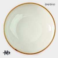Тарелка фарфоровая глубокая Magistro &laquo;Церера&raquo;, 700 мл, d=18,5 см, цвет оранжевый