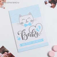 Папка для свидетельства о рождении для мальчика &laquo;Кошечка&raquo;, А4