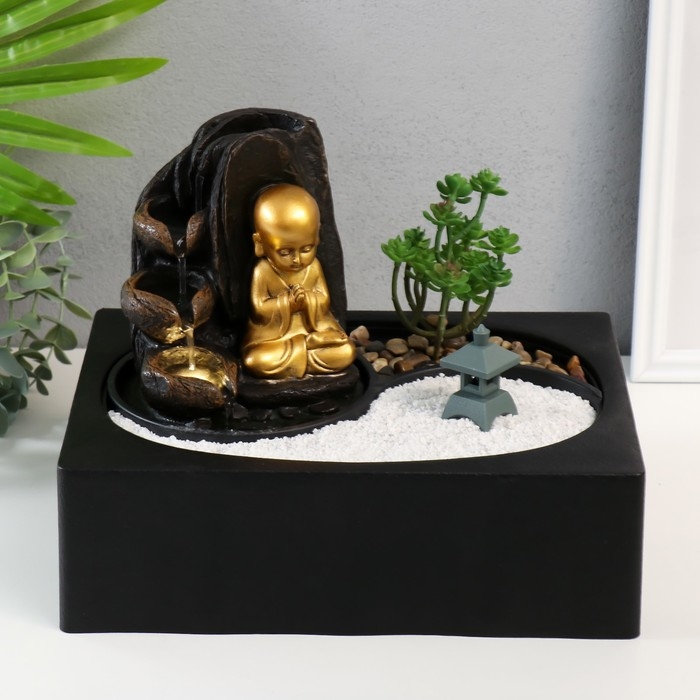 Фонтан настольный от сети, подсветка Фонтан настольный от сети, подсветка "Маленький хотей - Гармония" 29х21х22 см